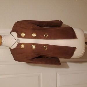 Chicos Brown Blazer with Gold Details